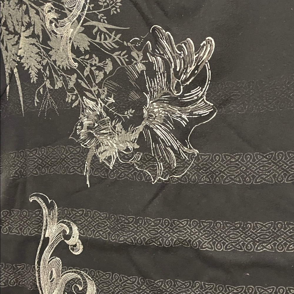 a.n.a Black Tee with Gray Floral Accents - Picture 3 of 6